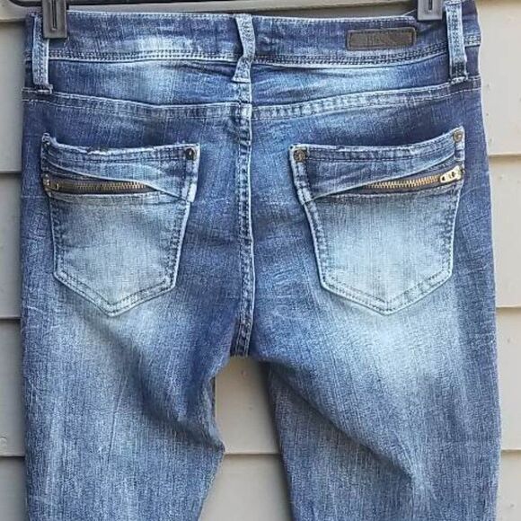 Buckle Black Distressed Jeans with zipper back Pockets size 26-32 Fit #53 - Picture 11 of 12